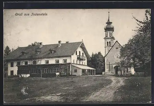 AK Judenstein, Gasthof und Kirche