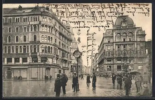 AK Wien I, Stephansplatz, Stephansdom, Menschen auf dem Stefansplatz