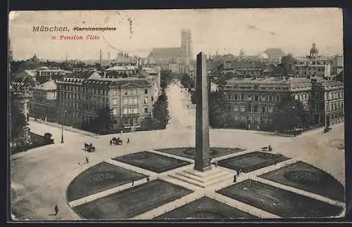 AK München-Au, Karolinenplatz aus der Vogelschau