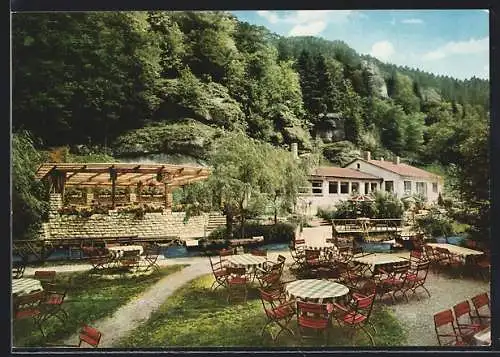 AK Pottenstein /Fränk. Schweiz, Wald-Café, Bes. A. Lehner, Aussenansicht