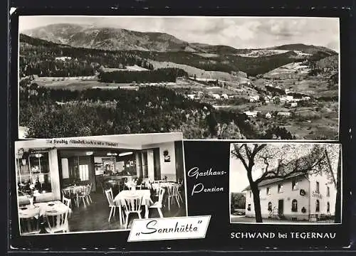 AK Schwand bei Tegernau, Gasthaus Sennhütte, Bes. Max Grether, Ortsansicht und Innenansicht