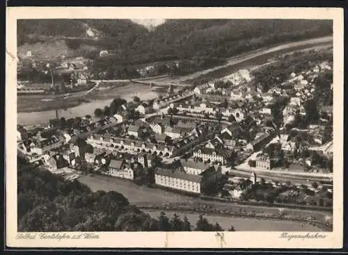 AK Carlshafen a. Rh., Fliegeraufnahme