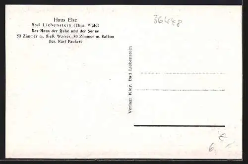 AK Bad Liebenstein, Hotel-Pension Haus Else, Bes. Karl Paukert
