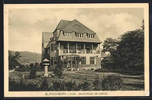 AK Blankenburg i. Thür., Sanatorium Dr. Warda