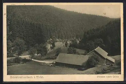 AK Grossbreitenbach / Thür., Strasse nach Oelze