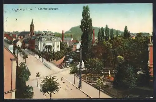 AK Kirchberg / Sachsen, Blick in die Bahnhofstrasse