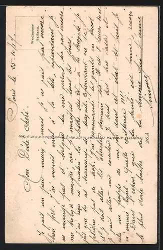 Künstler-AK Nanni: Soldat in Uniform umarmt rassige Frau