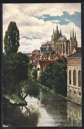 AK Erfurt, Blick auf den Dom