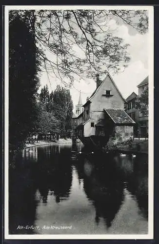 AK Alt-Erfurt, Idylle mit Weiher am Kreuzsand