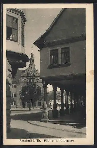 AK Arnstadt / Thüringen, Ortsansicht mit Markt und Gallerie