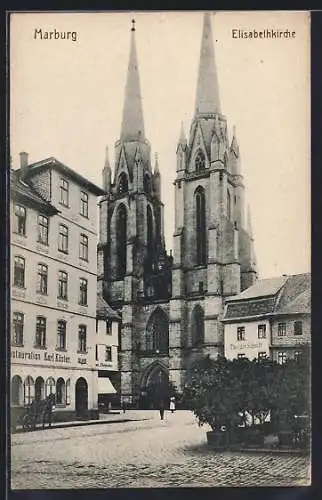 AK Marburg, Blick auf die Elisabethkirche