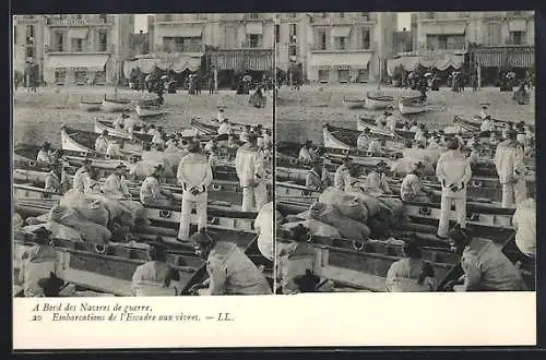 Stereo-AK A Bord des Navires de Guerre, Embarcations de l'Escadre aux vivres