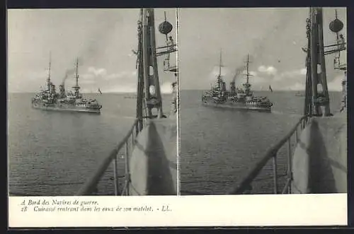 Stereo-AK A Bord des Navires de Guerre, Cuirasse rentrant dans les eaux de son matelot