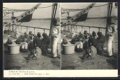 Stereo-AK A Bord des Navires de guerre, A la mer, Une bordée de repos, Kriegsschiff