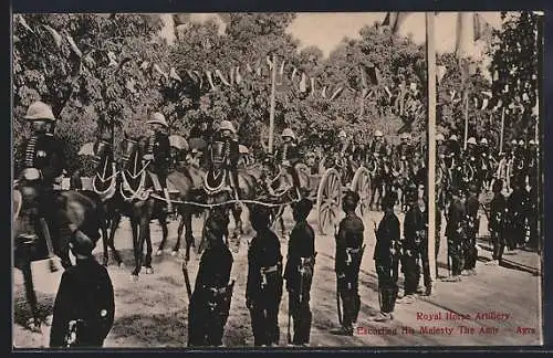 AK Royal Horse Artillery, Escorting his Majesty the Amir, britische Soldaten in Uniform