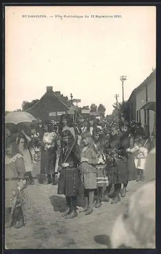 AK Huissignies, Fete Patriotique 1920