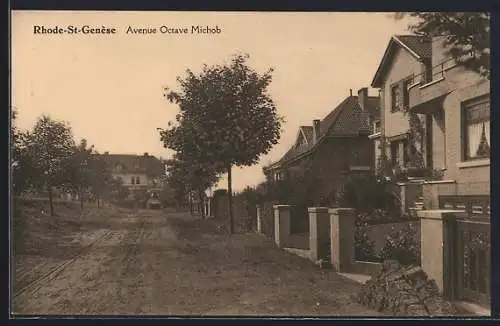 AK Rhode-St-Genèse, Avenue Octave Michob, Strassenpartie