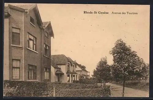 AK Rhode-St-Genèse, Strassenpartie: Avenue des Touristes