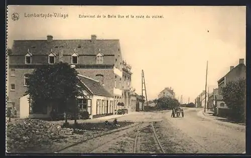 AK Lombartzyde-Dorp, Estaminet In het schoon Zicht en baan van den Buurtspoorweg