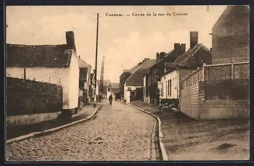 AK Cuesmes, Entrée de la rue du Cerisier