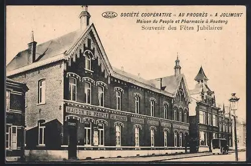 AK Houdeng, Fêtes Jubilaire, Société Coopérative Au Progrès à Jolimont, Maison du Peuple et Pharmacie