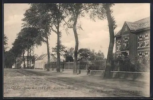 AK Mons, Camp de Casteau, Arrêt du tram