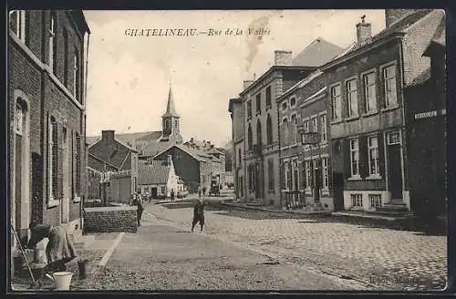 AK Chatelineau, Rue de la Vallée, Strassenpartie