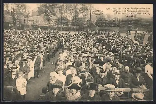 AK Paturages, XXVe Anniversaire des Fanfare et Chorale socialistes, Fête du 2 Octobre 1921, Le public