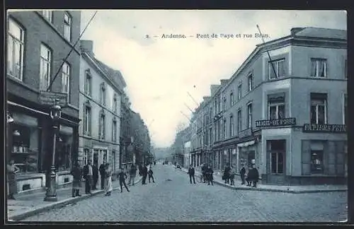 AK Andenne, Pont de Saye et rue Brun