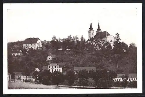 AK Wranau bei Brünn, Teilansicht mit Klosterkirche