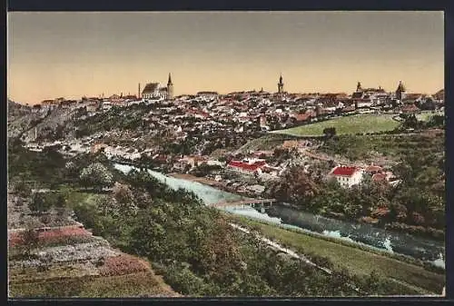 AK Znojmo, Panoramablick auf den Ort