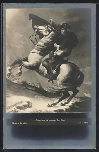 AK Napoleon I. zu Pferd in den Alpen