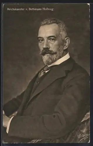 AK Reichskanzler von Bethmann Hollweg, Portrait im Sitzen