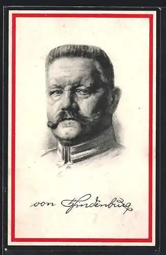 AK Portrait Paul von Hindenburg