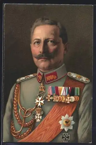 AK Kaiser Wilhelm II. in Uniform mit Orden