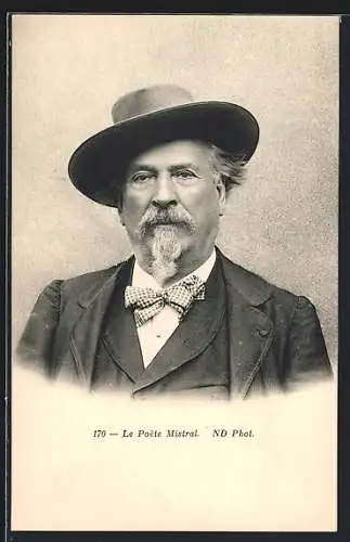 AK Portrait Frederic Mistral mit Hut und Fliege