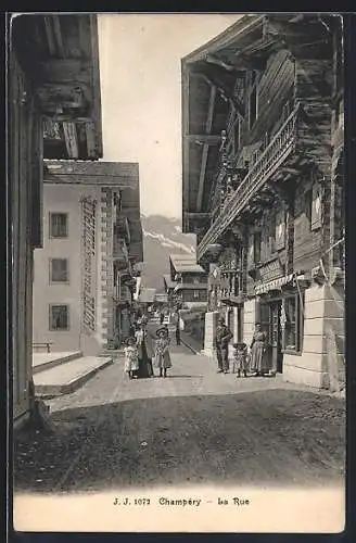 AK Champéry, La Rue, Strassenpartie