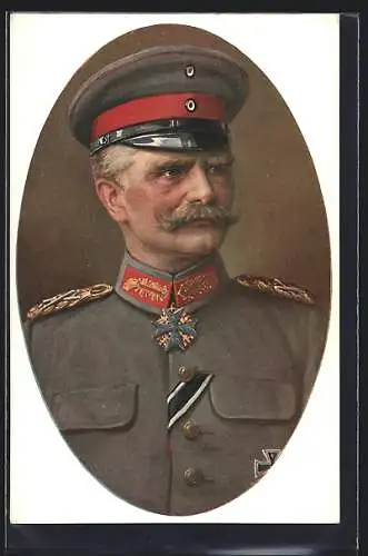 AK Generalfeldmarschall von Mackensen mit Orden Pour le Meite in Unform mit Schirmmütze