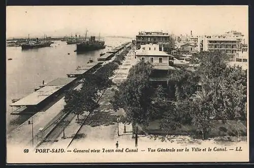 AK Port-Said, general view town and canal