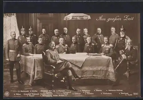 AK Aus grosser Zeit, Kaiser Wilhelm II. von Preussen, v. Francois, Kronprinz Rupprecht von Bayern