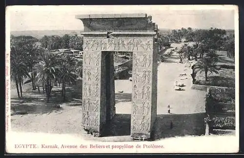 AK Karnak, Avenue des Beliers et propylone de Ptolemee