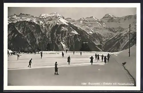 AK Braunwald, Eisbahn mit Hausstockkette