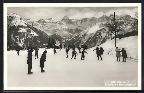 AK Braunwald, Eisbahn mit Hausstockkette