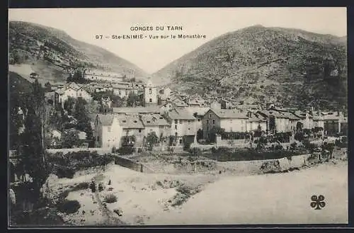 AK Sainte-Énimie, Vue sur le Monastère et les Gorges du Tarn