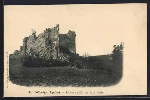 AK Saint-Chély-d`Apcher, Ruines du Château de la Garde