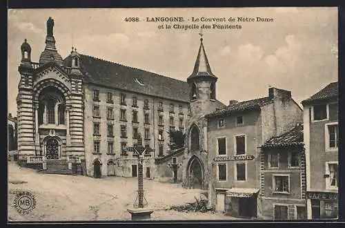 AK Langogne, Le Couvent de Notre Dame et la Chapelle des Pénitents