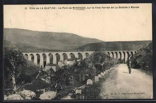 AK La Bastide, Le Pont de Mirendol sur la Voie Ferrée de La Bastide à Mende