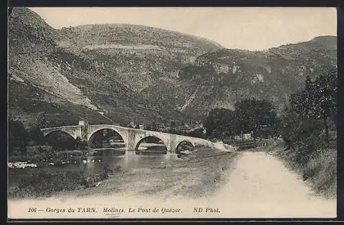 AK Molines, Le Pont de Quézac sur le Tarn dans les gorges majestueuses