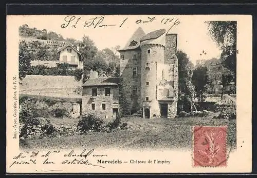 AK Marvejols, Château de l`Impéry et ses environs verdoyants