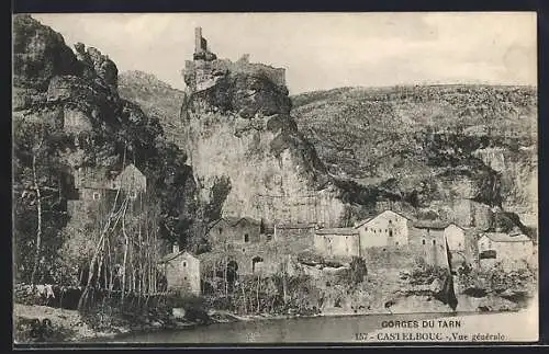 AK Castelbouc, Vue générale des Gorges du Tarn